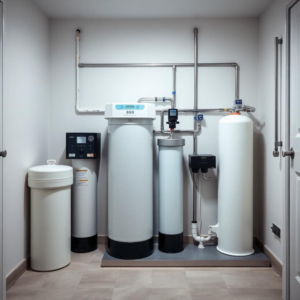 RainSoft water treatment system installed in a home